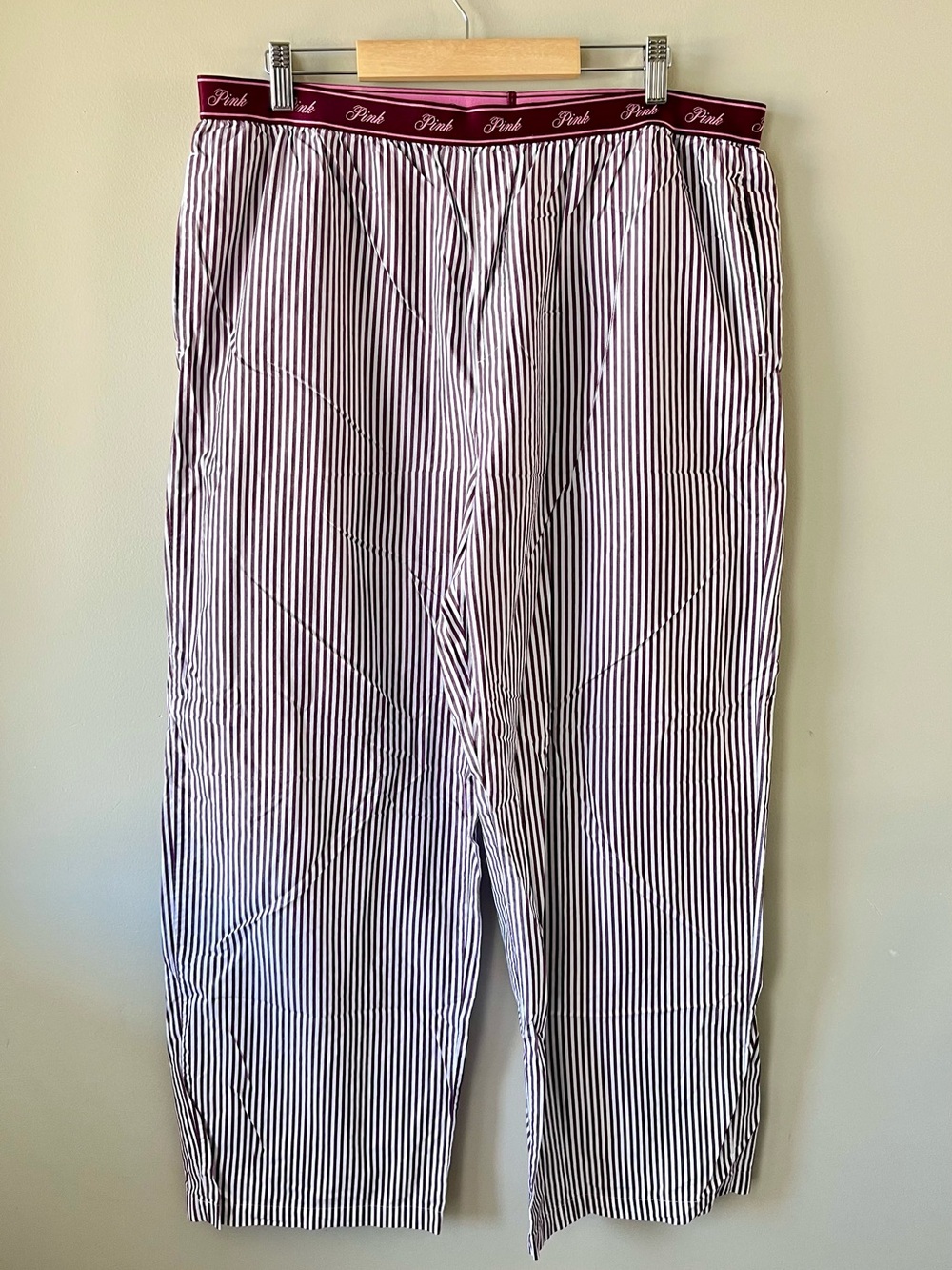 Victoria Secret PINK Women's XL Pajama Pant 100% Cotton Purple Stripe Loungewear
